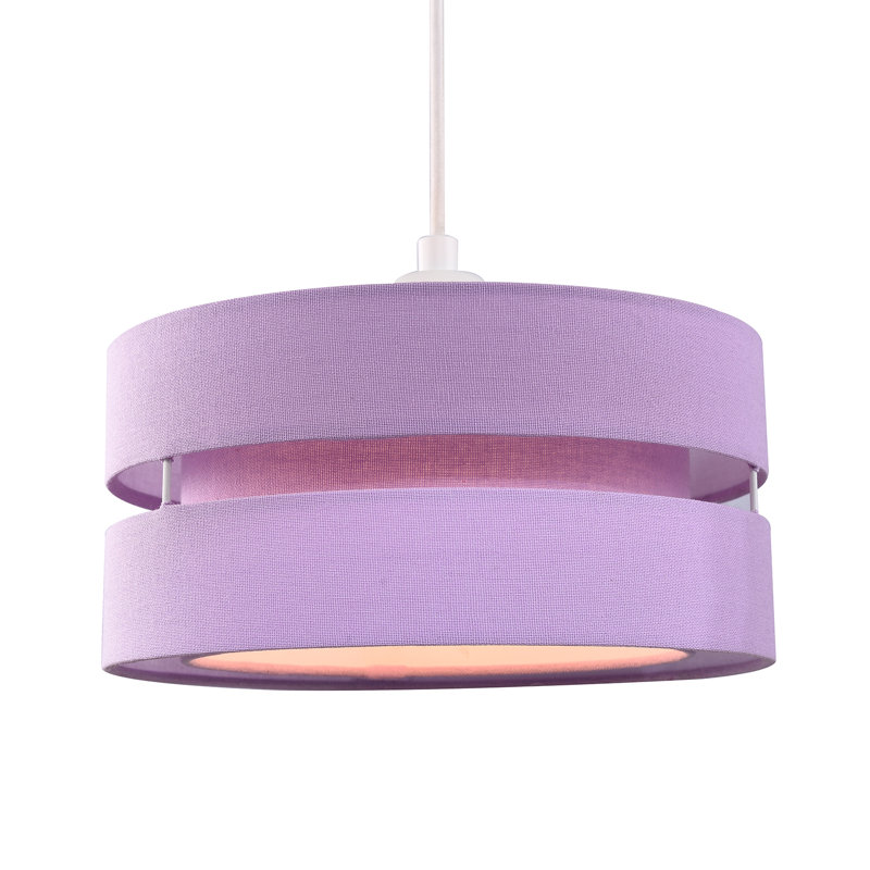 Contemporary Quality Linen Fabric Triple Tier Ceiling Pendant Light Shade, Lilac, 13cm H x 26cm W x 26cm D