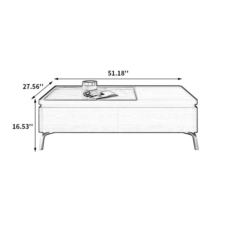 Table basse moderne avec pierre micro-cristalline, Noir / blanc