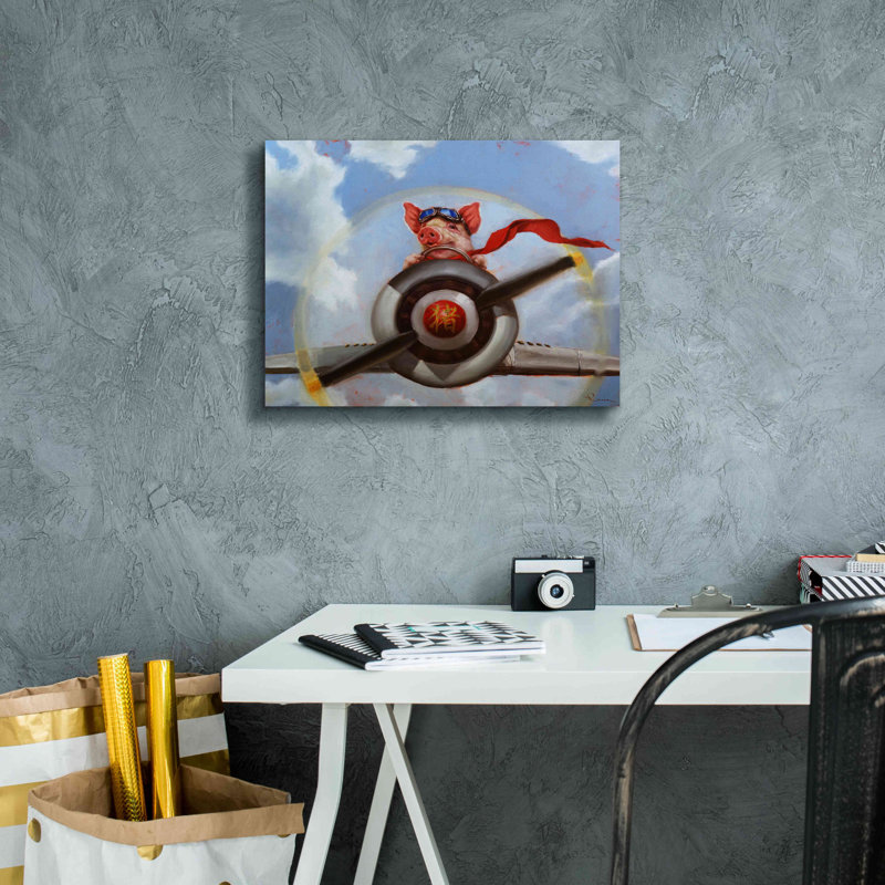 «When Pigs Fly» par Lucia Heffernan, reproduction sur toile tendue, H 12 po x l 16 po
