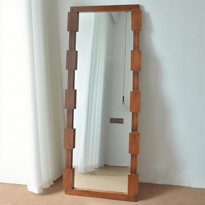 Medieval-Style Pine Frame Custom-Shaped Wall Mirror