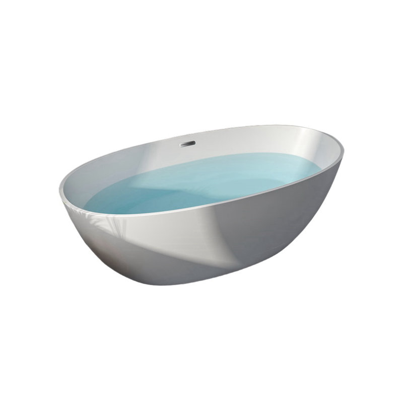 59'' x 29.5'' Soaking Acrylic Bathtub, White