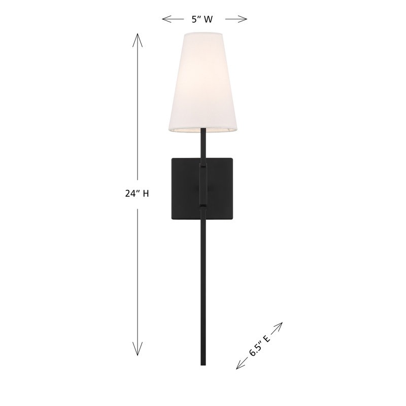 Vonnita 1-Light Wall Sconce in Black, Black