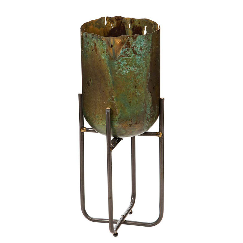Distressed Metal 3-Piece Indoor/Outdoor Pot Planter Box Set