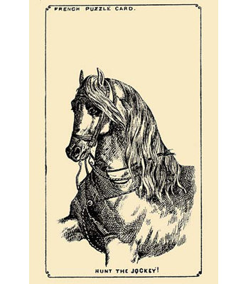 " Hunt The Jockey " by French Puzzle Card