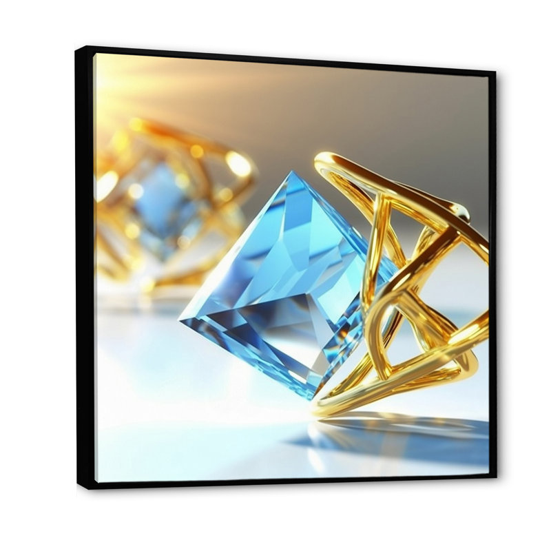 «Atomic Abstraction Photonic Crystals I», reproduction sur toile, 16" H x 16" W, Cadre flottant noir