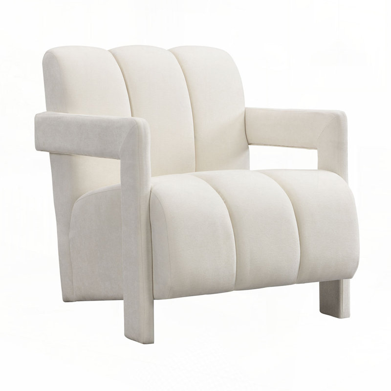 Fauteuil de loisir moderne 26,3 po, Polyester gris