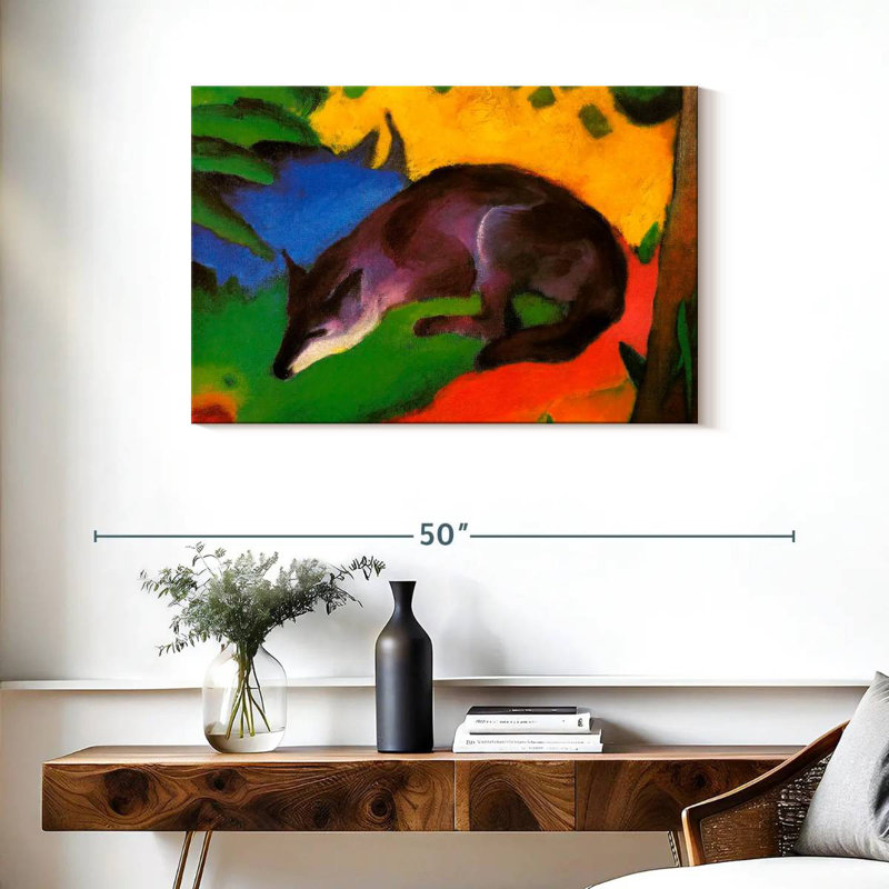 Brampt Blue-Black Fox, 24" H x 36" W