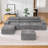 Boneless 134" W Modular U-Shaped Compression Sectional Sofa-278847347