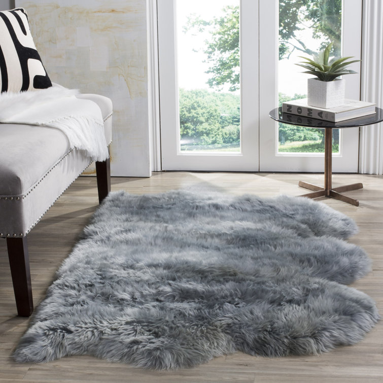 Solid Colour Sheepskin Area Rug