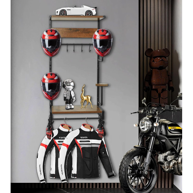 Motorcycle Helmet Rack Wall Mount