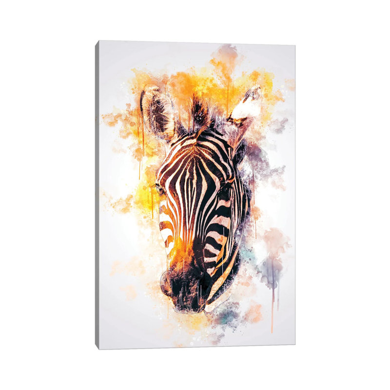 Zebra Head 1 Piece Wrapped Canvas Wall Art, 101.6cm H x 66.04cm W