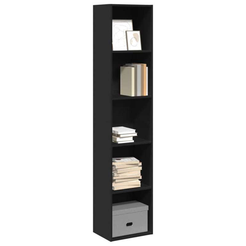 Bibliothèque standard vidaXL, Noir, (4 tablettes) H 74,4 po x l 15,7 po x P 11,8 po