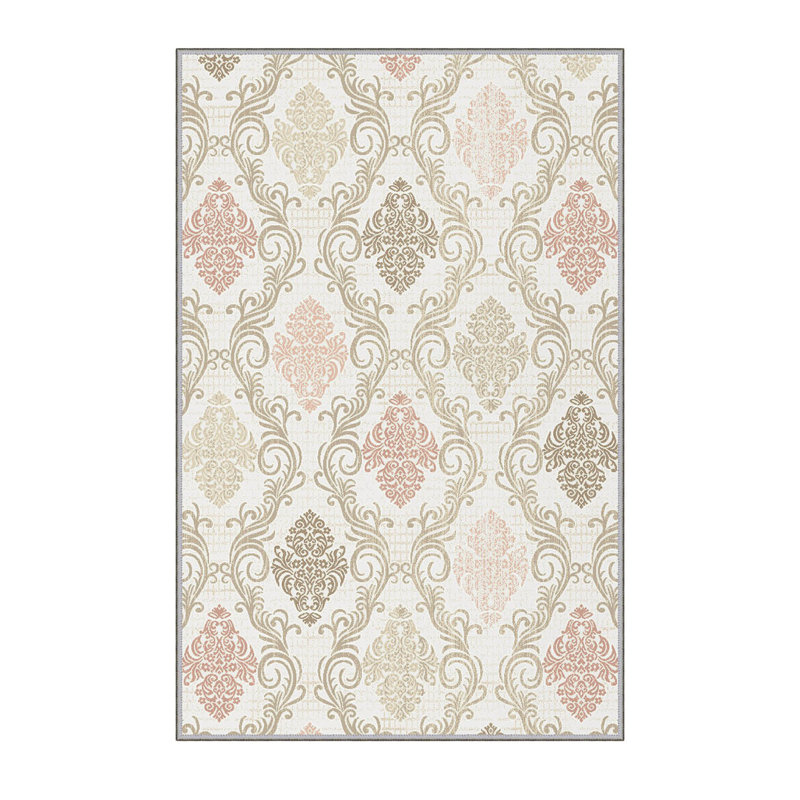 Premium Polyester Area Rug (5.2 x 7.5 ft), 100% Antibacterial, Non-Slip Underside, 0.3 in Pile Height | Machine Washable, 3D Digital Print, Durable Woven Carpet | Ideal for Living Room, Bedroom & Dining Spaces