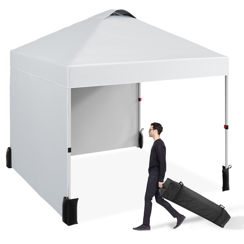 10x10ft Pop-Up Canopy Tent with UV Protection & Waterproof, Complete Setup Kit, Commercial-Grade Steel Frame, White