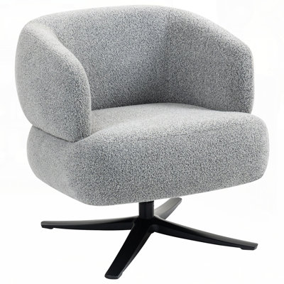 Elegant Linen Fabric Leisure Sofa with Curved Armrests and 360° Rotation, Perfect for Compact Spaces and Multi-Scenario Use