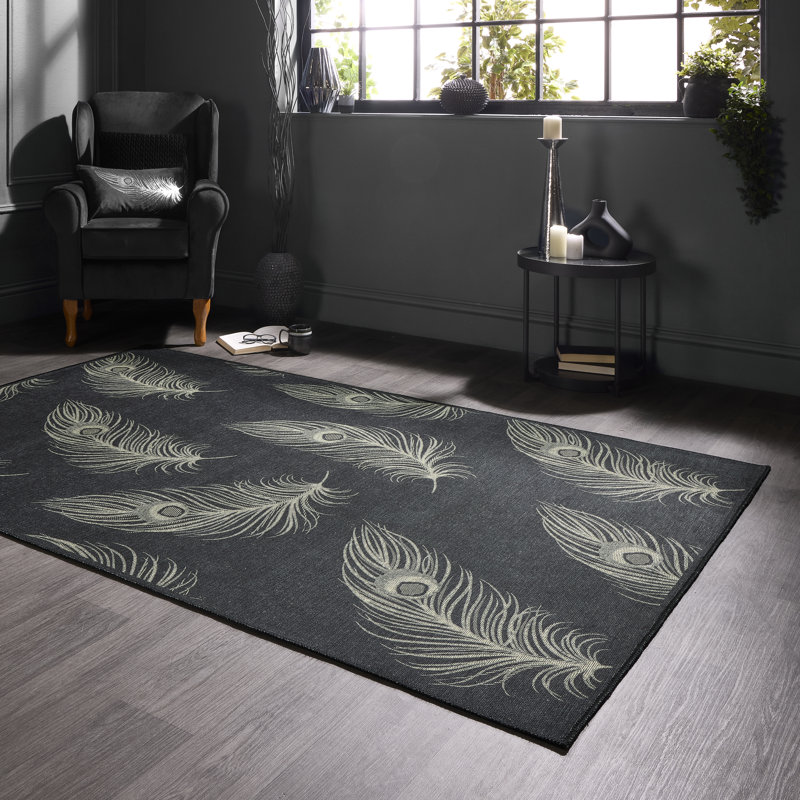 Geometric Digitally Printed 100% Polyester Area Rug, Rectangle 185 x 290 cm