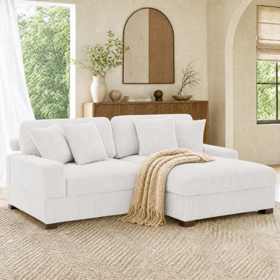 Milbrey 2-Piece Corduroy Modular Sectional with Pillow Back
