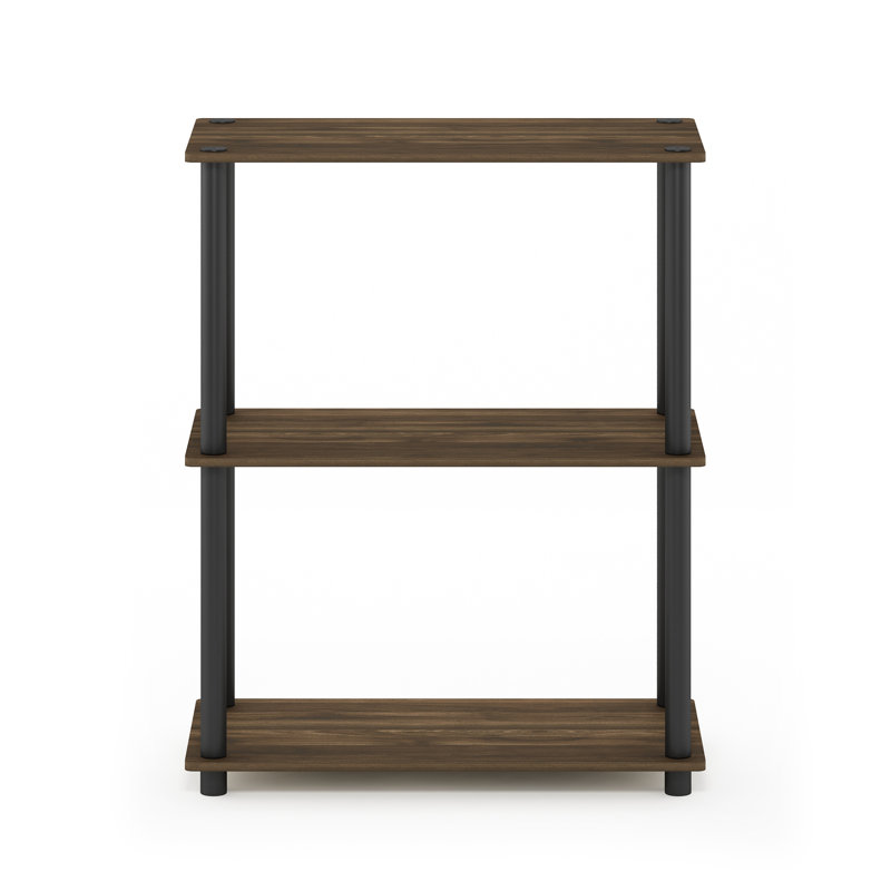 75.18cm H x 59.9cm W Etagere Bookcase, Columbia Walnut/Black, 1