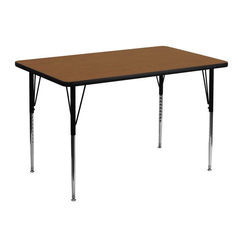 Table d'activité Goddard, Chêne, L 24 po x P 48 po x H 16,125 à 25,125 po