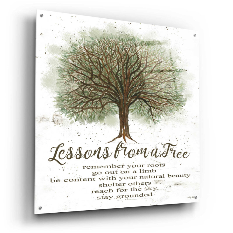 «Lessons from a Tree» par Cindy Jacobs - Art textuel sans cadre, H 36 po x l 36 po x P 0,2 po