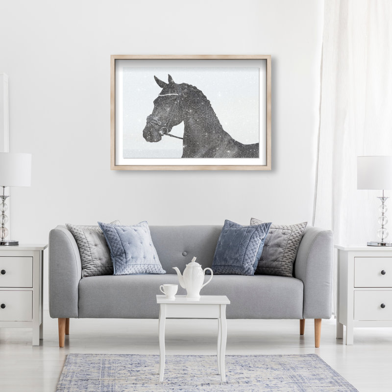 Midnight Majesty II Shadowbox Animals Print by Oliver Gal, Black Frame, 15 x 10, 31.5"H x 21.5"W, Natural Oak Shadowbox