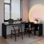 Bureau de direction en bois massif noir en forme de L-1041438510-1041438498
