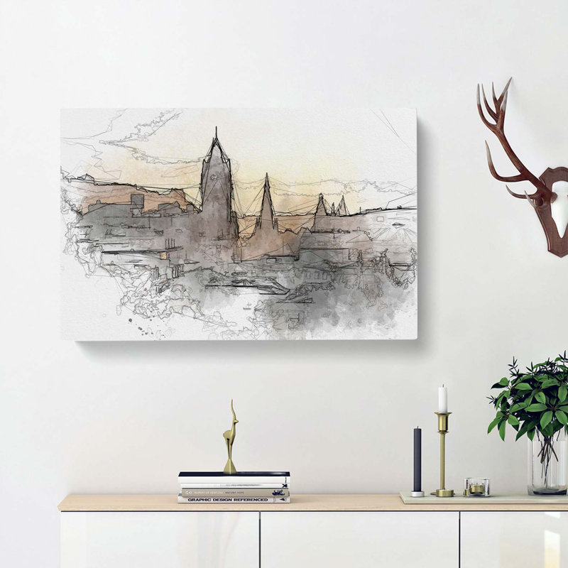 View Of Edinburgh From Calton Hill - Wrapped Canvas, 40cm H x 60cm W x 3cm D