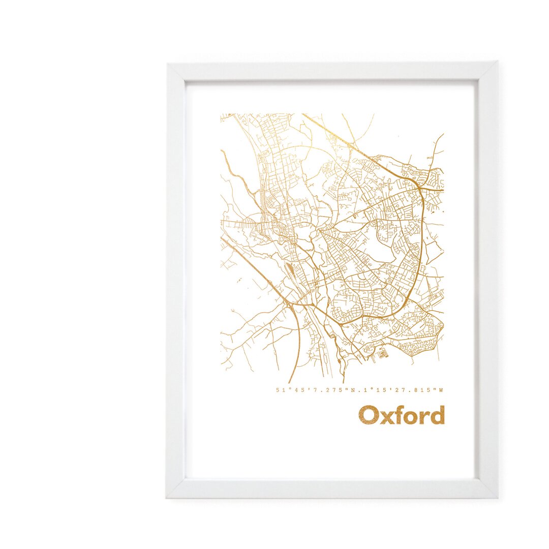 Gerahmtes Papierbild - Grafikdruck „Oxford Map”