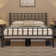 Minimalist Metal Bed Frame with Slatted Headboard