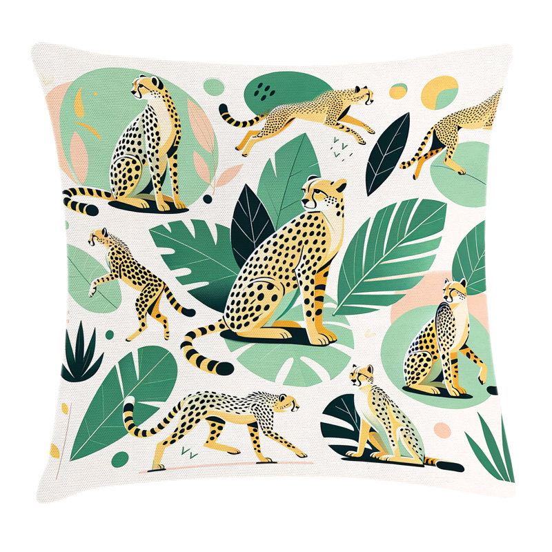 Cheetah Pillow Cover, 40"H x 40"W, Square