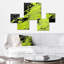«Green Spiral Neon Fusion», ensemble de 5 collages abstraits carrés