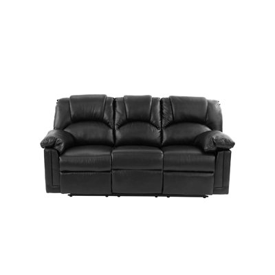 New Contemporary Motion Sofa 1Pc Couch Living Room Furniture Black Bonded Leather