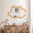 33.46" X 22.24" Irregular Shaped Wall Mirror With Natural Wood Frame