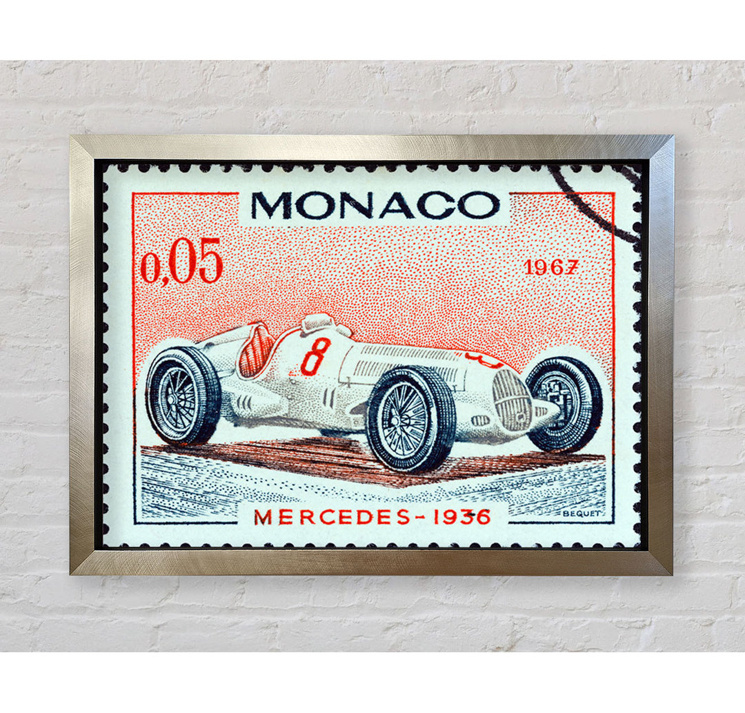 Monaco Race Stamp - Einzelner Bilderrahmen Kunstdrucke