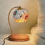 Lampe de table mosaïque en verre avec base en bois, lampe décorative H 11,8 po avec ampoule Gu10