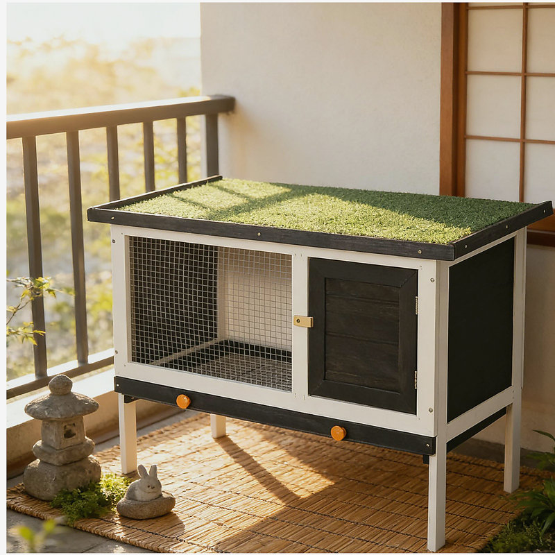 Cage à lapin, niche pour animal de compagnie spacieuse, clapier en bois