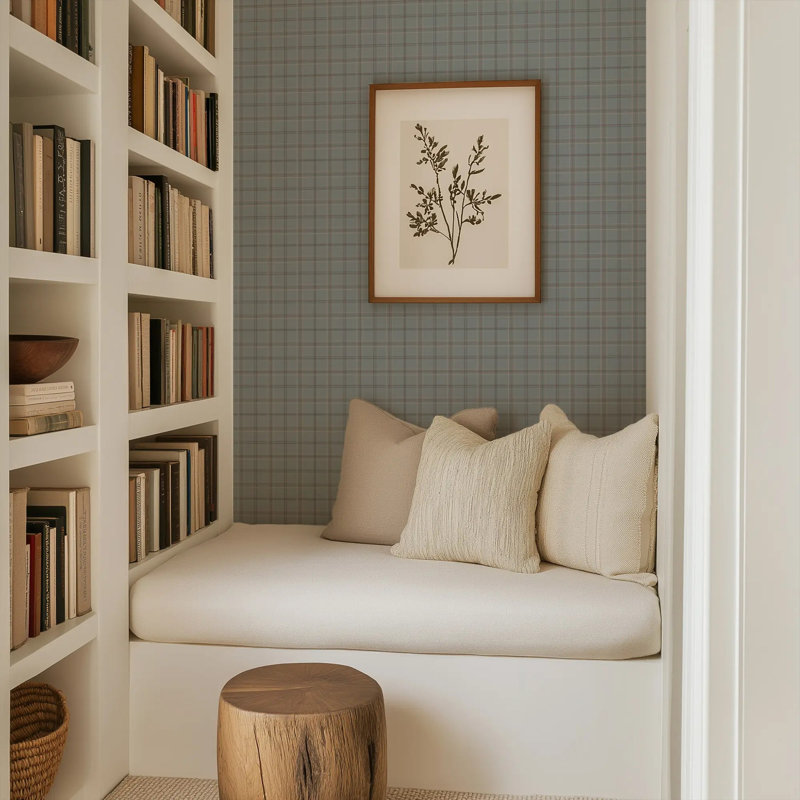 Tideway Small, Red White Gray, Faux Grasscloth