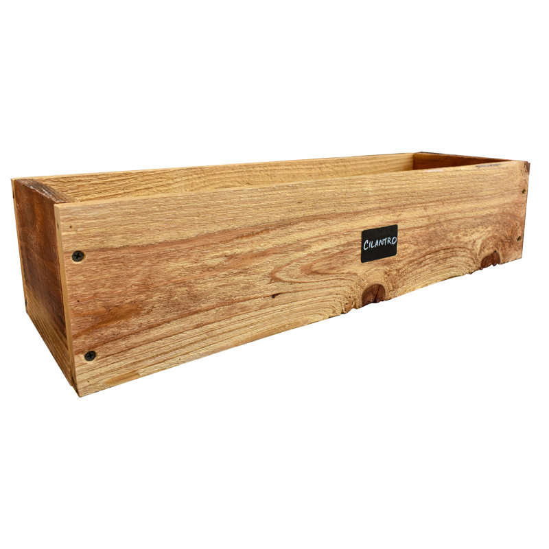 Boîte à fleurs en bois Kahnah, H 8 po x l 24 po x P 6,75 po, Brun pâle