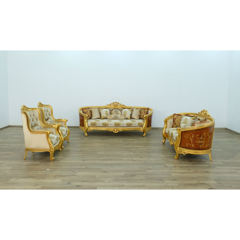 Luxor Tufted Wingback Chair, Gold
