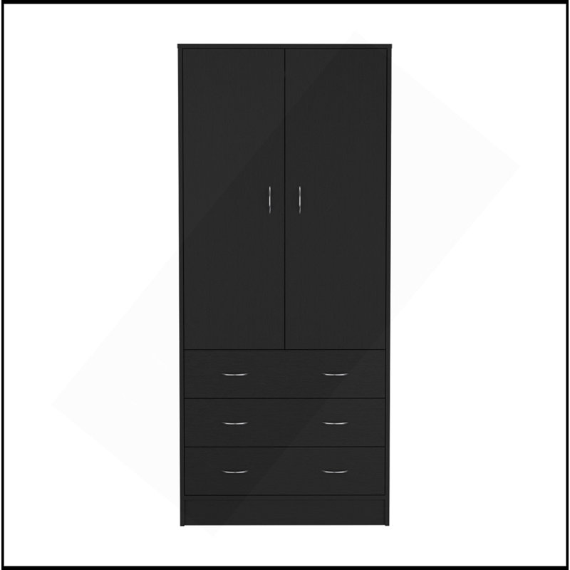 Armoire Ramey, chambre à coucher, noir, Noir