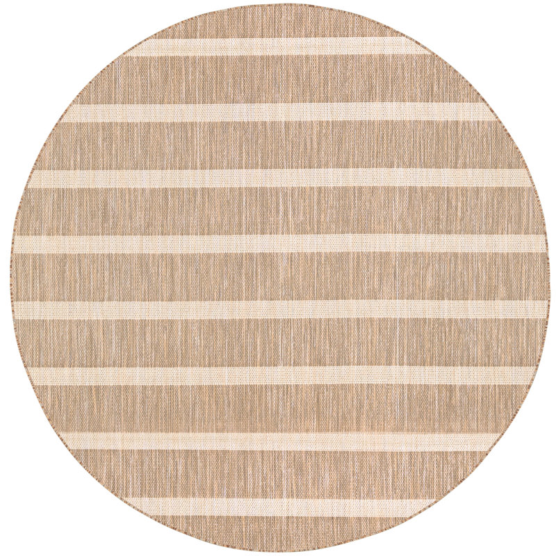 Nourison Positano 5' x Round Beige Ivory Modern Rug, Beige, Round 5'