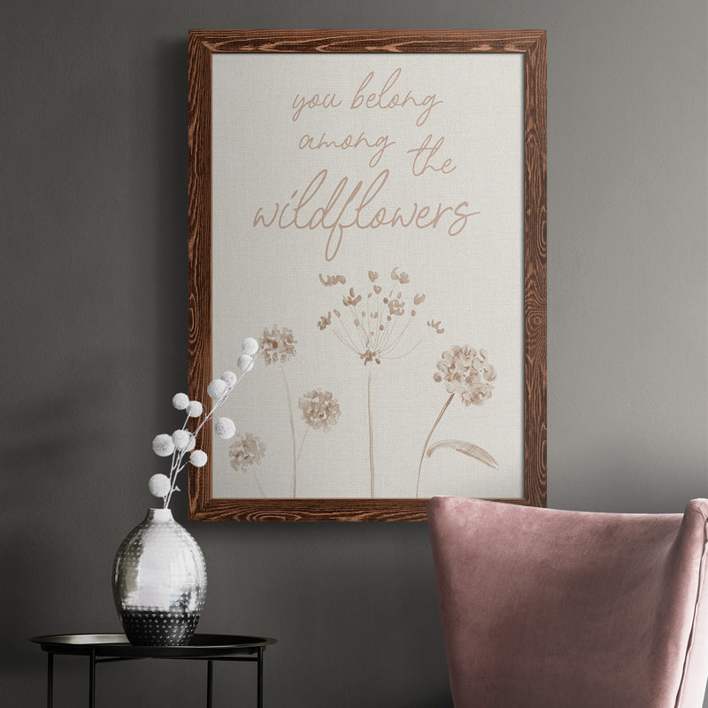 Fleurs sauvages encadrées sur toile, H 37,5 po x l 27,5 po x P 1 po, Érable