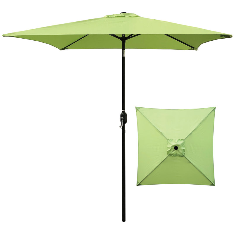 Parasol carré en polyester 78 po Marla, Bouton-poussoir, Vert