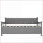 Lit simple en bois massif Lit de jour en MDF avec structure en X, sans sommier, gris pour chambre d'amis / salon