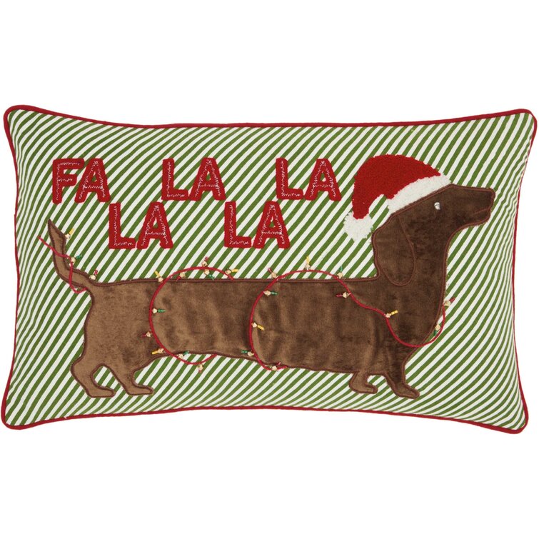 Rifle Paper Co. White Dachshund Lumbar Pillow - World Market