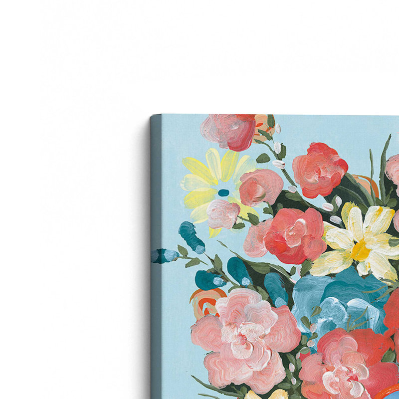 «Sunning In Florals I V2» par Yvette St. Amant, reproduction d'art sur toile, H 12 po x l 12 po