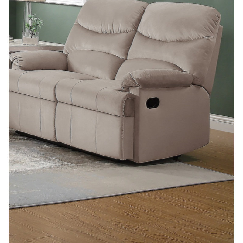 Causeuse inclinable luxueuse en velours 2 places, Brun