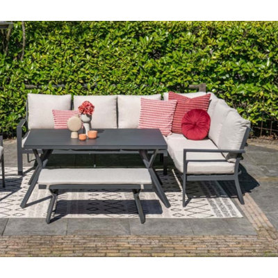 Cibecue 7 Person Lounge Dining set with Sand Cushions