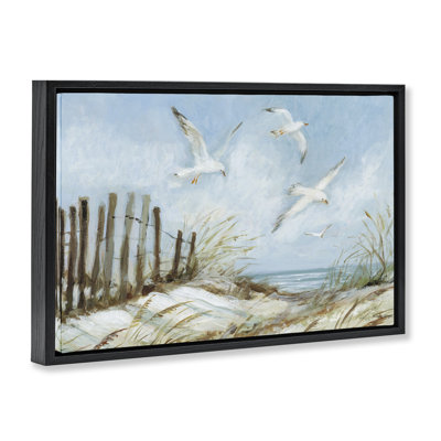 Seagulls Over Beach Path Floater Canvas Wall Art, design by Susan Winget