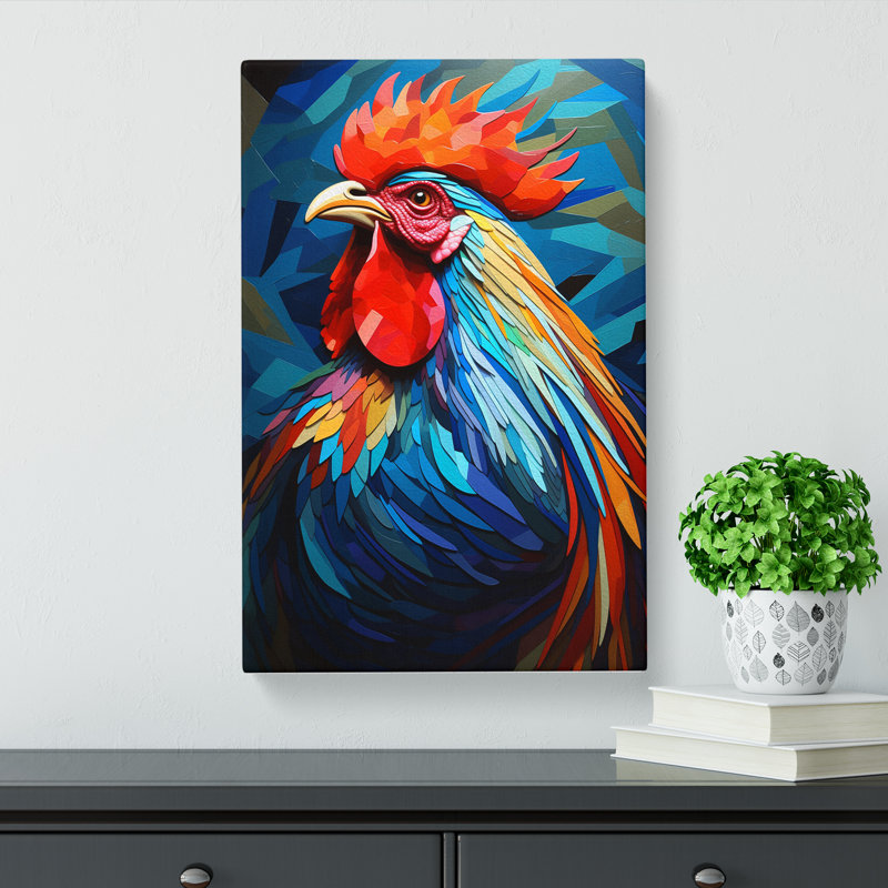 Rooster Geometric - No Frame Print, 60cm H x 40cm W x 3cm D